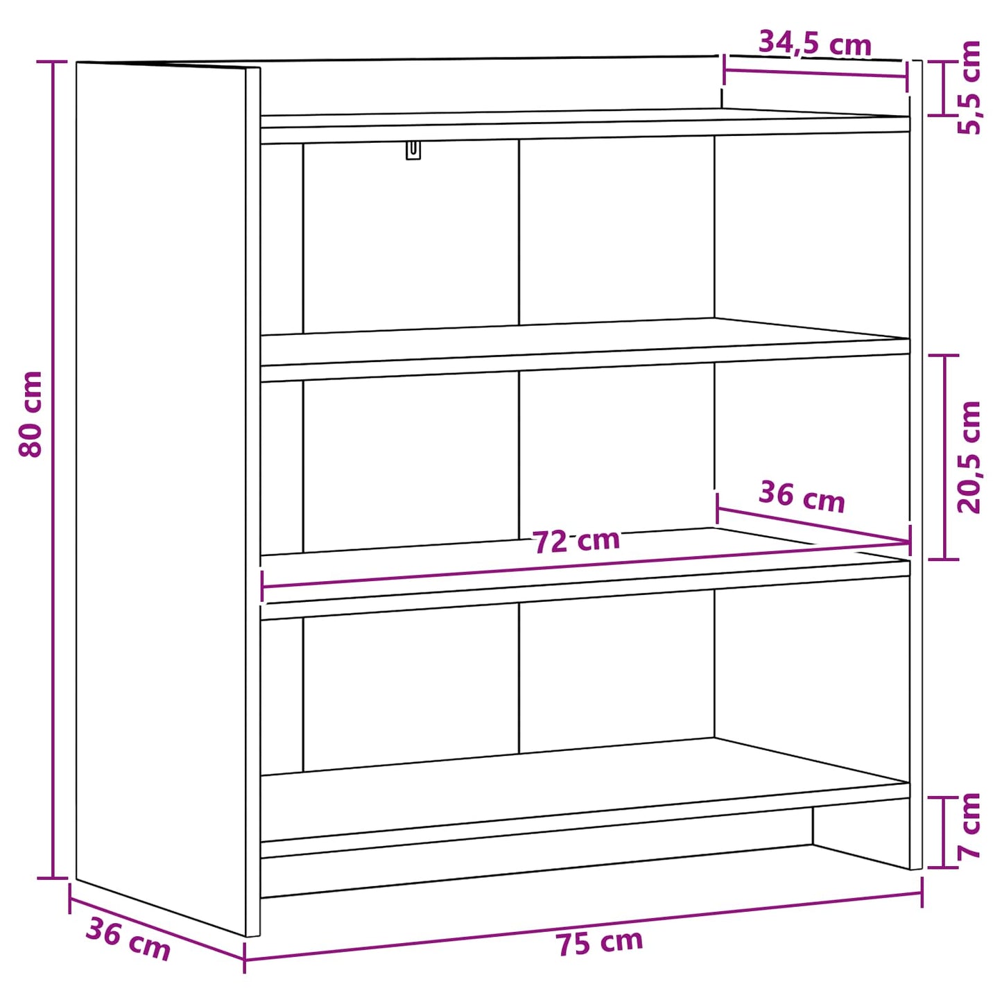 Servírovací Skříň Kouřový Dub 75 X 36 X 80 Cm Kompozitní Dřevo