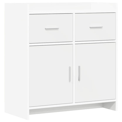 Servírovací Skříň Bílá 75 X 36 X 80 Cm Kompozitní Dřevo
