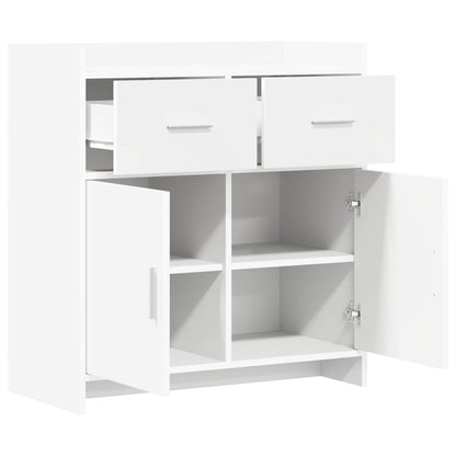Servírovací Skříň Bílá 75 X 36 X 80 Cm Kompozitní Dřevo