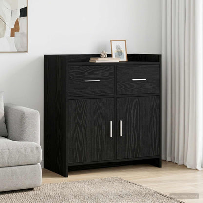 Servírovací Skříň Černý Dub 75 X 36 X 80 Cm Kompozitní Dřevo