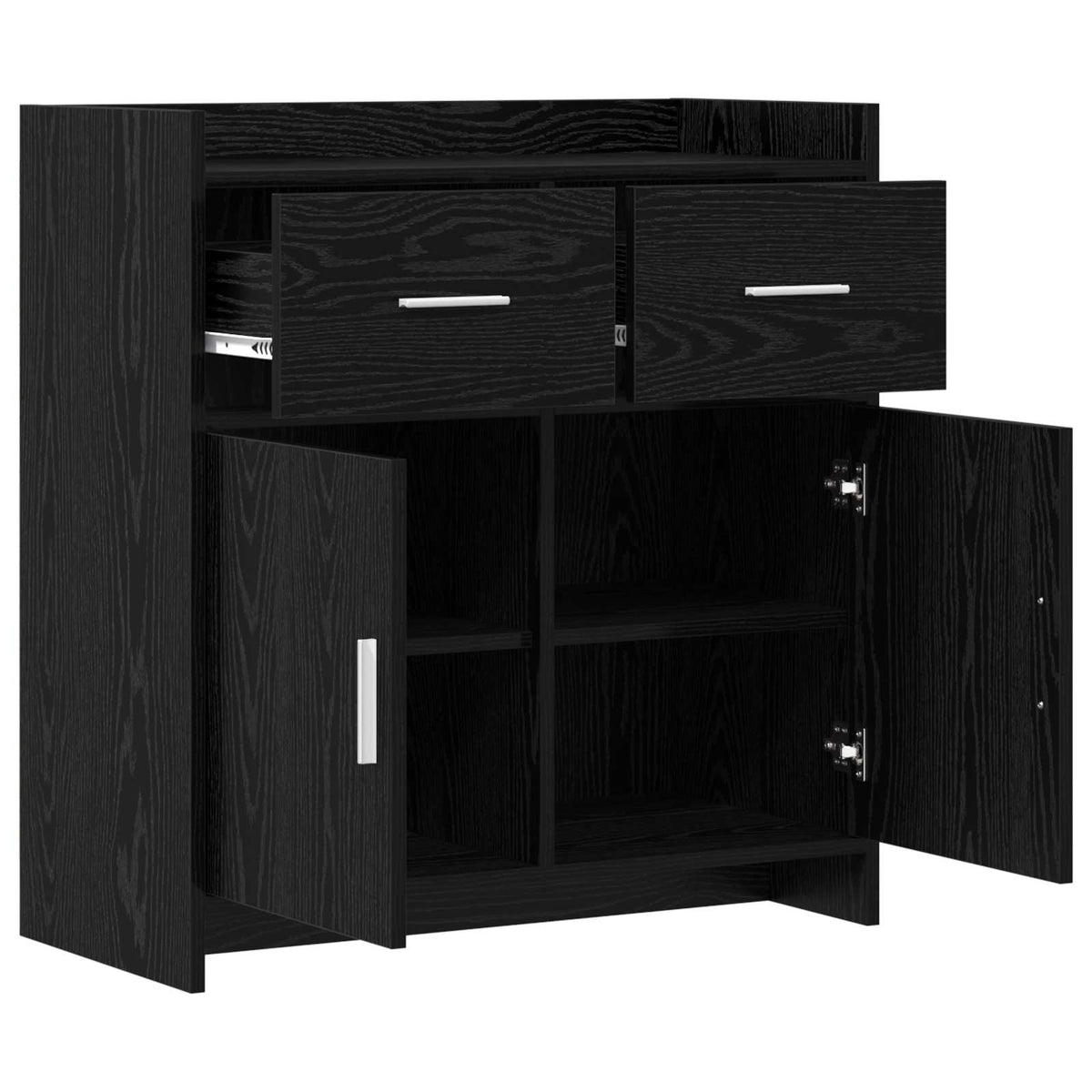 Servírovací Skříň Černý Dub 75 X 36 X 80 Cm Kompozitní Dřevo