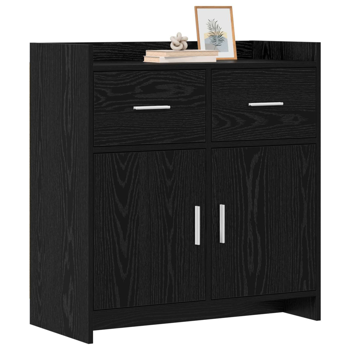 Servírovací Skříň Černý Dub 75 X 36 X 80 Cm Kompozitní Dřevo
