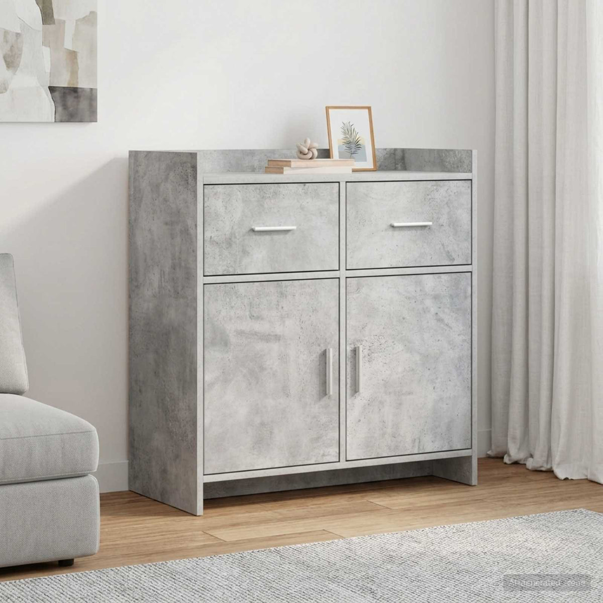 Servírovací Skříň Betonově Šedá 75 X 36 X 80 Cm