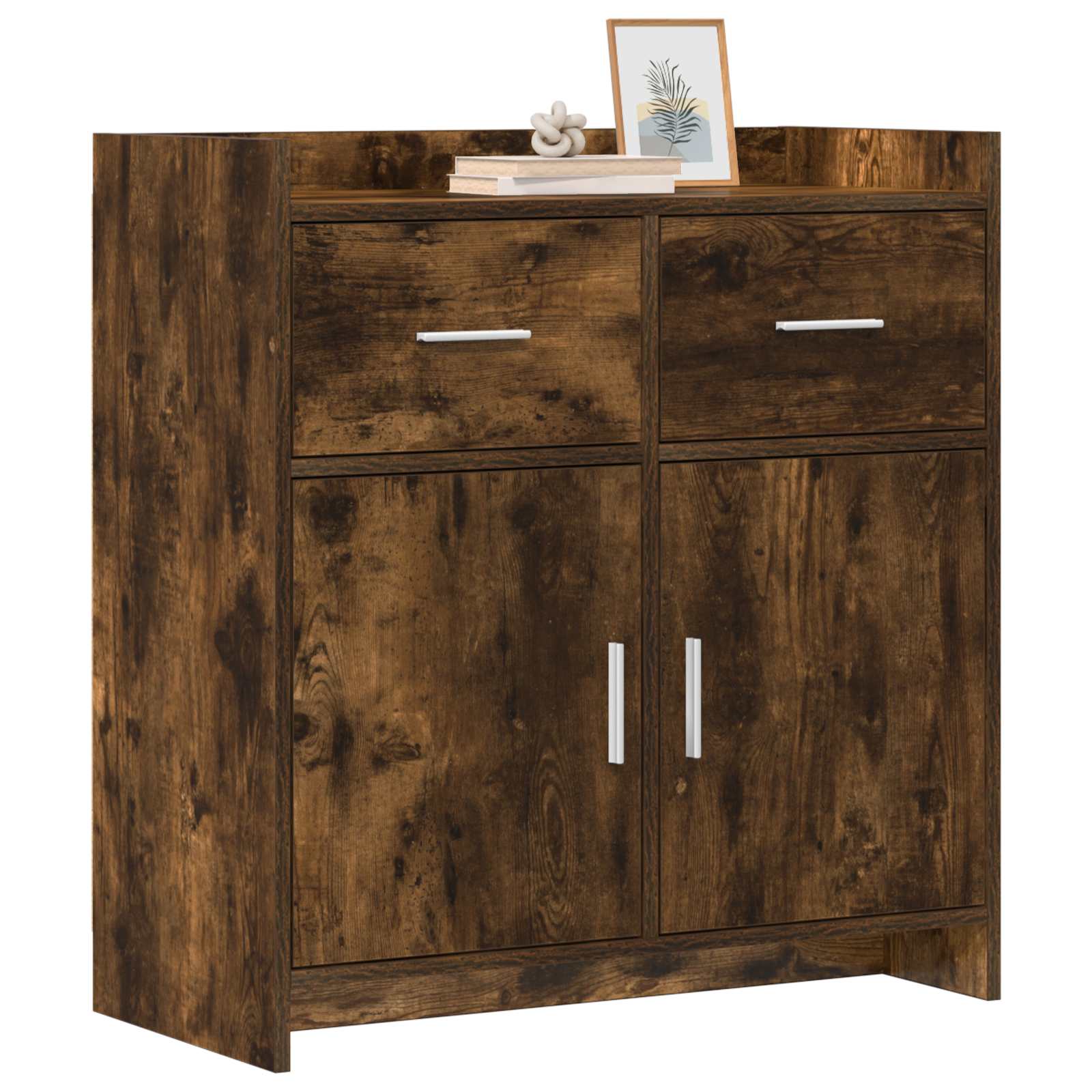 Servírovací Skříň Kouřový Dub 75 X 36 X 80 Cm Kompozitní Dřevo