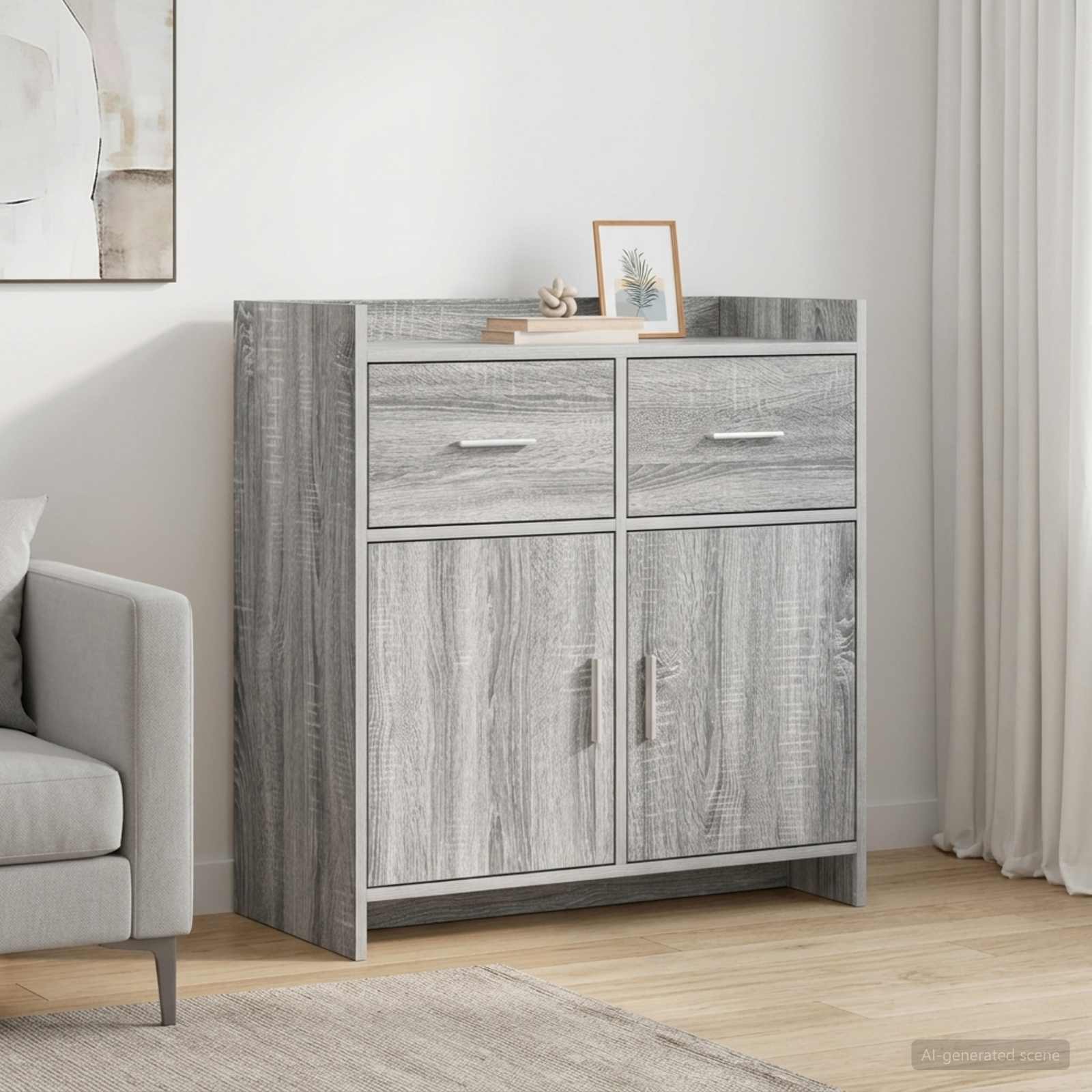 Servírovací Skříň Šedý Sonoma 75 X 36 X 80 Cm Kompozitní Dřevo