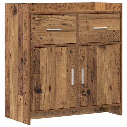 Servírovací Skříň Staré Dřevo 75 X 36 X 80 Cm Kompozitní Dřevo