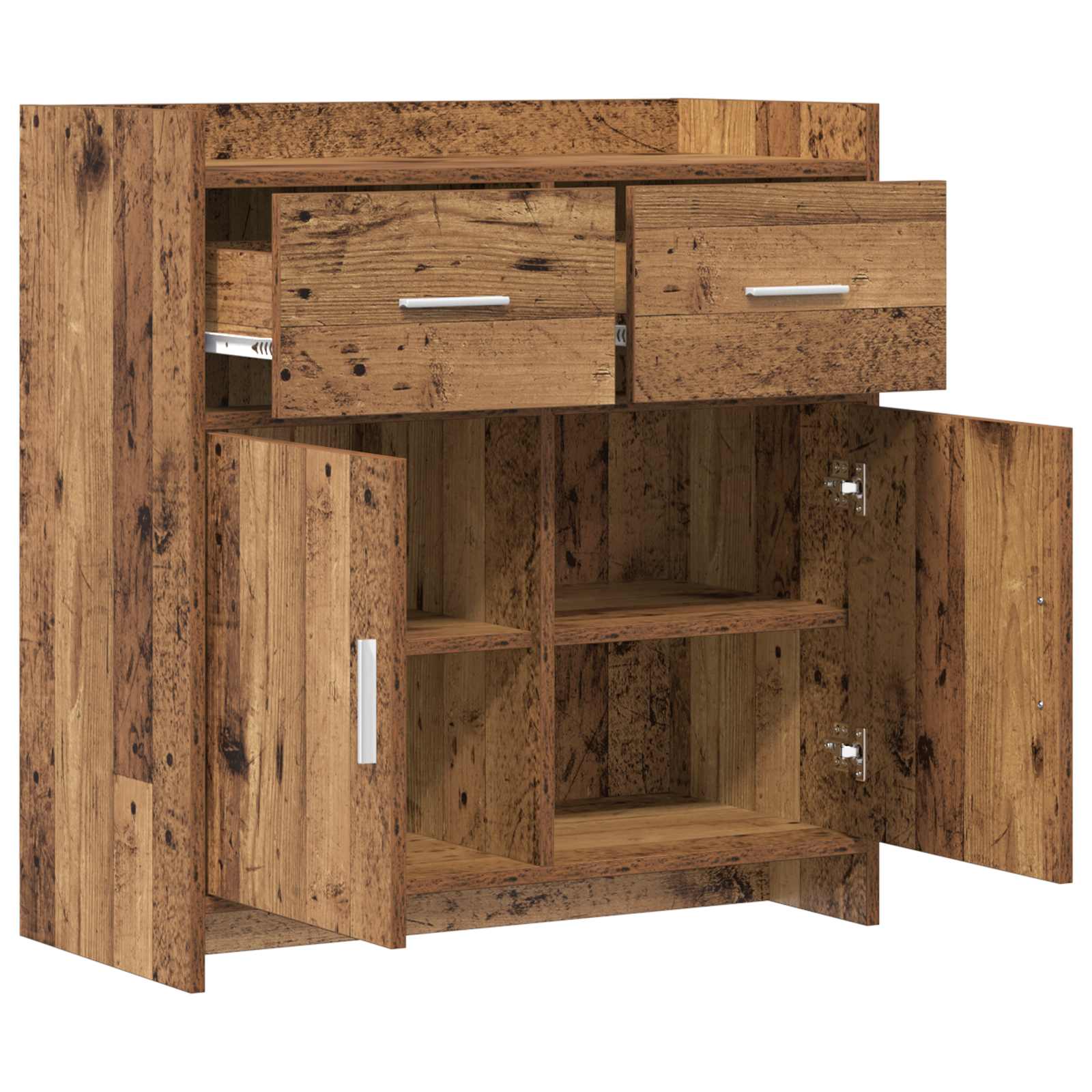 Servírovací Skříň Staré Dřevo 75 X 36 X 80 Cm Kompozitní Dřevo