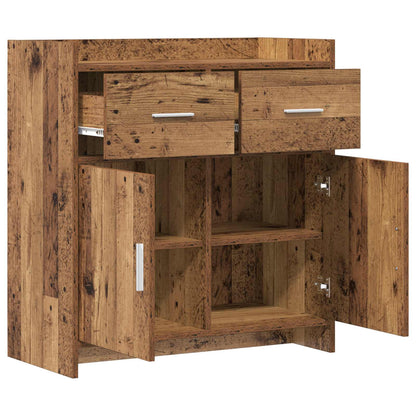 Servírovací Skříň Staré Dřevo 75 X 36 X 80 Cm Kompozitní Dřevo
