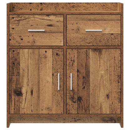 Servírovací Skříň Staré Dřevo 75 X 36 X 80 Cm Kompozitní Dřevo