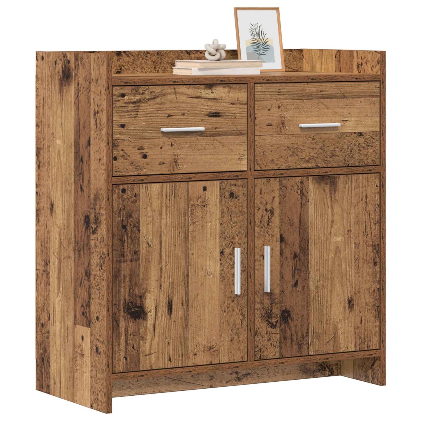 Servírovací Skříň Staré Dřevo 75 X 36 X 80 Cm Kompozitní Dřevo