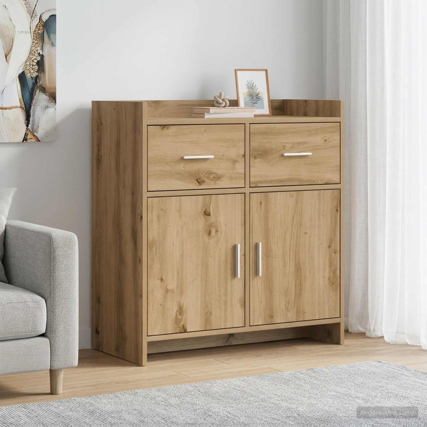 Servírovací Skříň Dub Artisan 75 X 36 X 80 Cm Kompozitní Dřevo