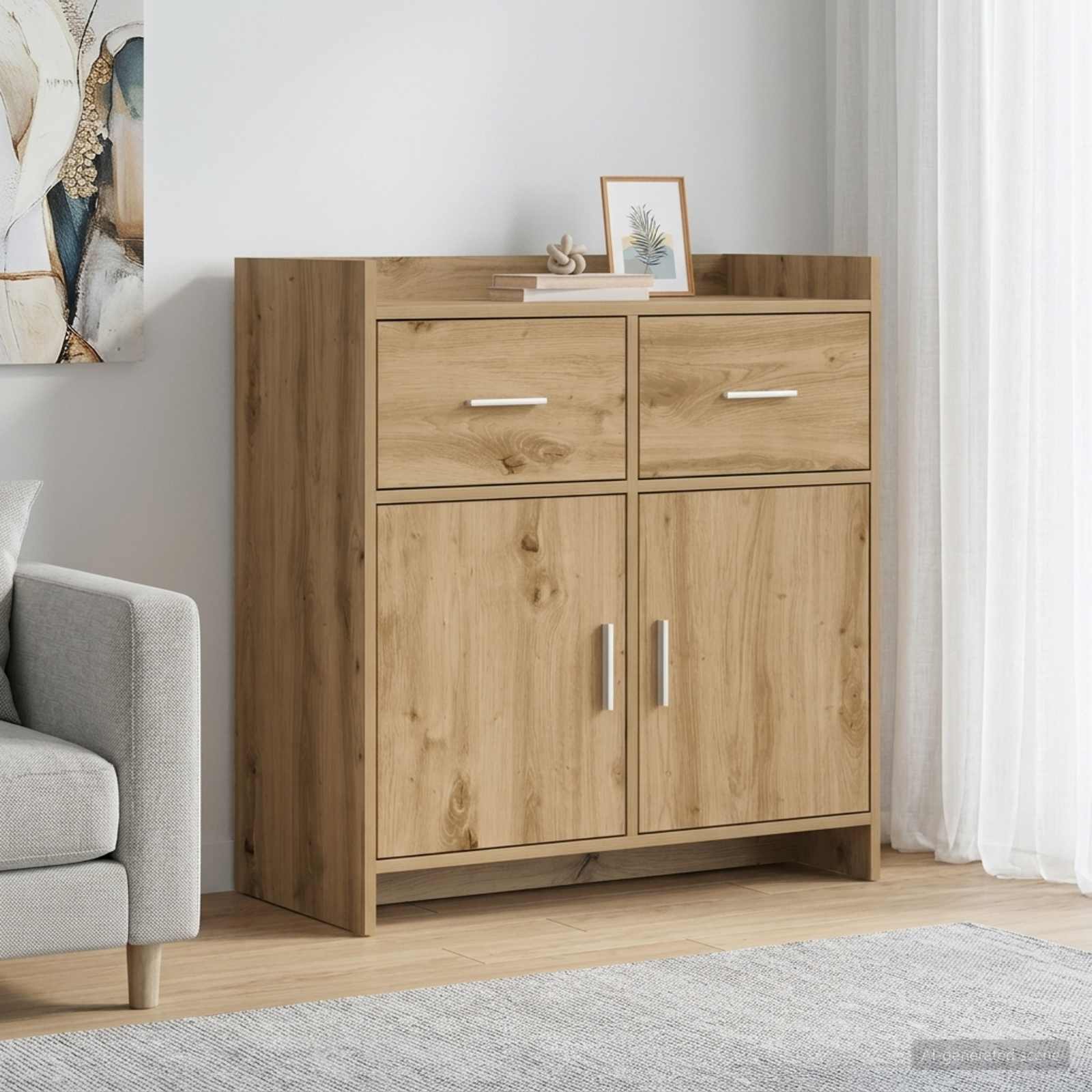 Servírovací Skříň Dub Artisan 75 X 36 X 80 Cm Kompozitní Dřevo
