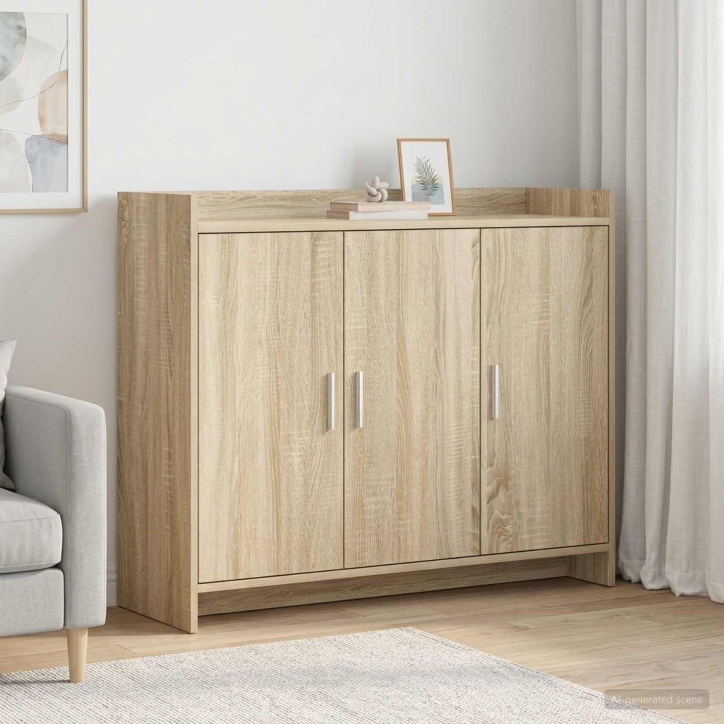 Servírovací Skříň Dub Sonoma 98,5 X 33 X 80 Cm Kompozitní Dřevo