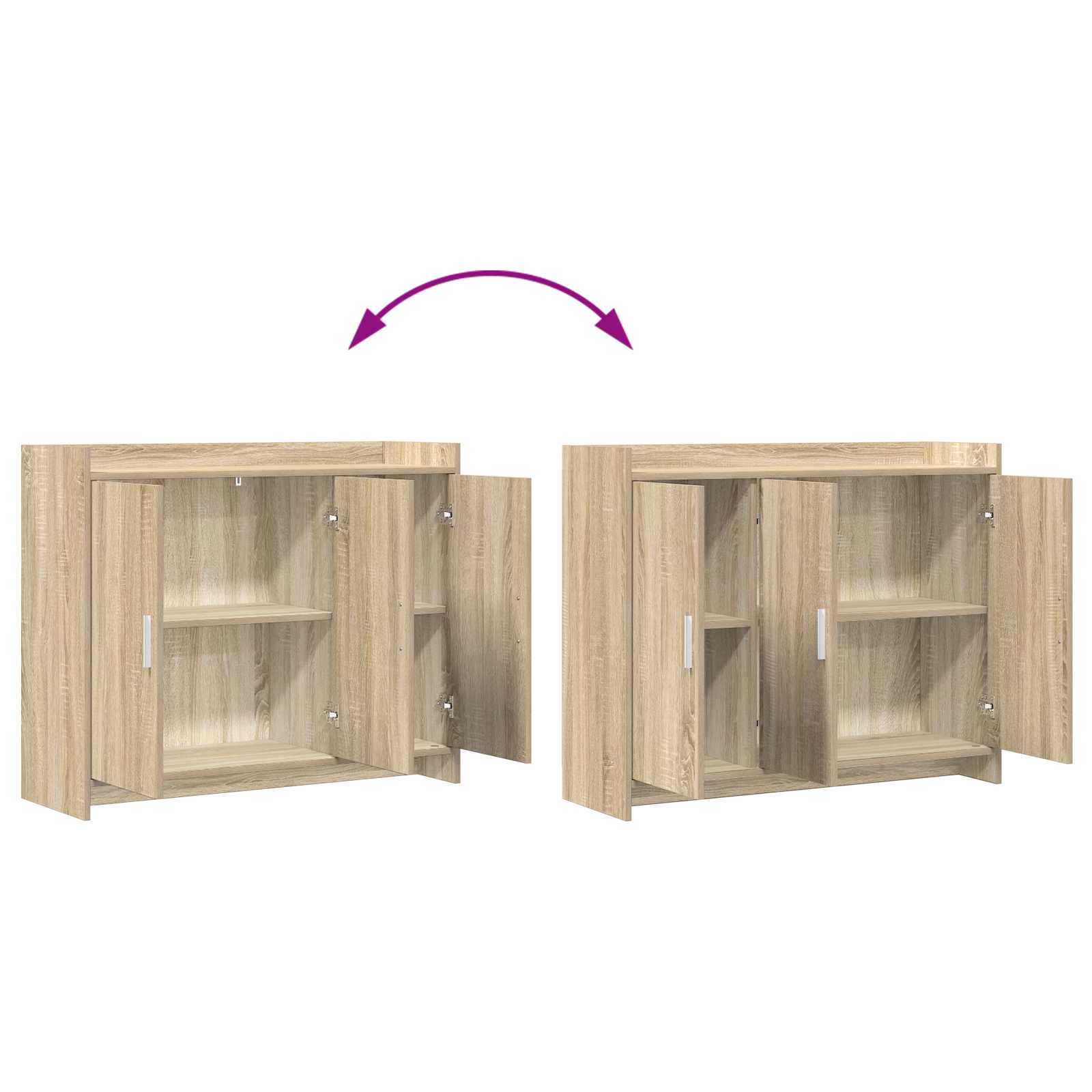 Servírovací Skříň Dub Sonoma 98,5 X 33 X 80 Cm Kompozitní Dřevo