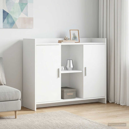 Servírovací Skříň Bílá 98,5 X 33 X 80 Cm Kompozitní Dřevo