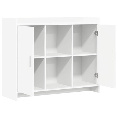 Servírovací Skříň Bílá 98,5 X 33 X 80 Cm Kompozitní Dřevo
