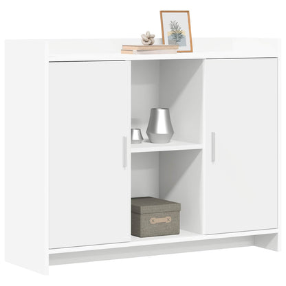 Servírovací Skříň Bílá 98,5 X 33 X 80 Cm Kompozitní Dřevo