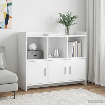 Servírovací Skříň Bílá 98,5 X 33 X 80 Cm Kompozitní Dřevo