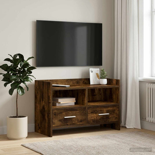 Televizní Skříň 71,5 X 33 X 47 Cm Kouřový Dub Kompozitní Dřevo