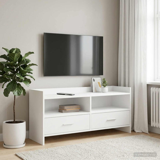 Televizní Skříň 100 X 33 X 47 Cm Bílá Kompozitní Dřevo