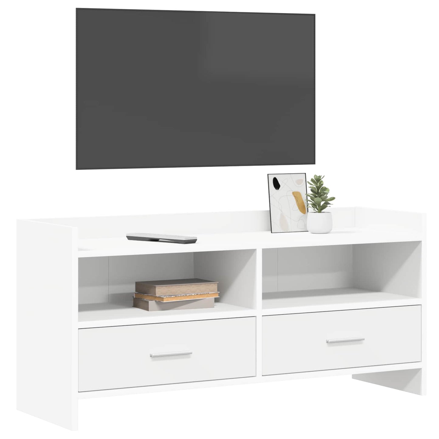 Televizní Skříň 100 X 33 X 47 Cm Bílá Kompozitní Dřevo