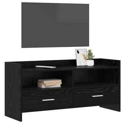 Televizní Skříň 100 X 33 X 47 Cm Černý Dub Kompozitní Dřevo