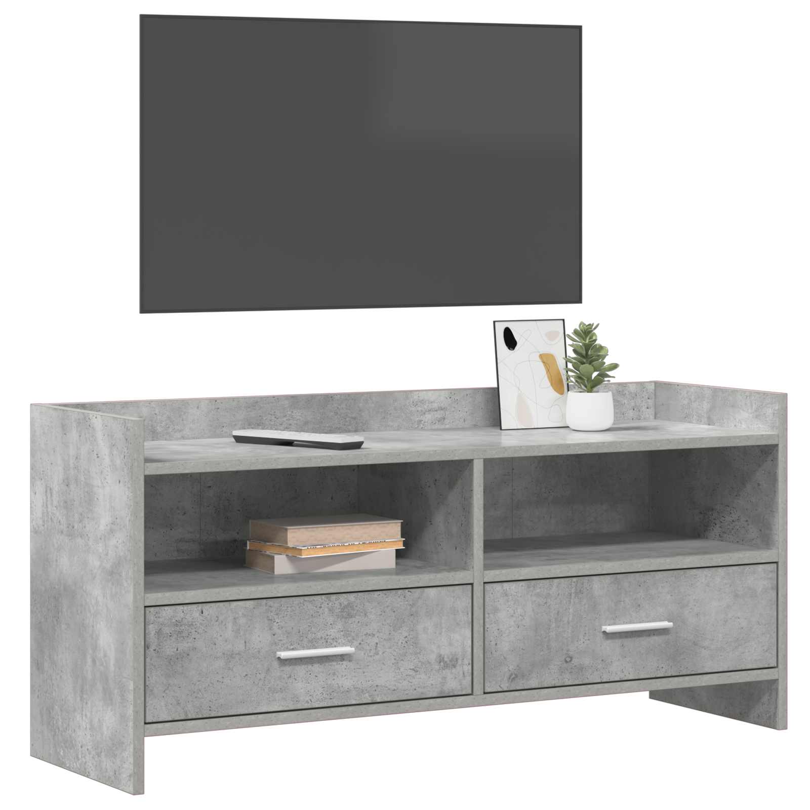Televizní Skříň 100 X 33 X 47 Cm Betonově Šedá Kompozitní Dřevo