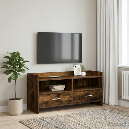 Televizní Skříň 100 X 33 X 47 Cm Kouřový Dub Kompozitní Dřevo