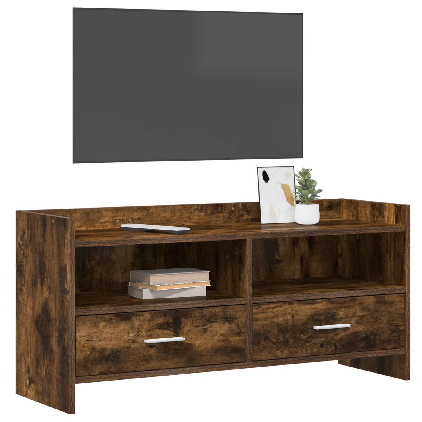 Televizní Skříň 100 X 33 X 47 Cm Kouřový Dub Kompozitní Dřevo