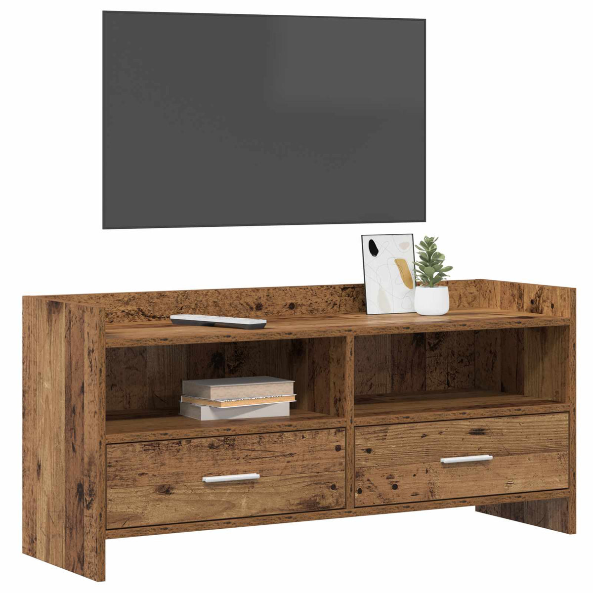 Televizní Skříň 100 X 33 X 47 Cm Staré Dřevo Kompozitní Dřevo