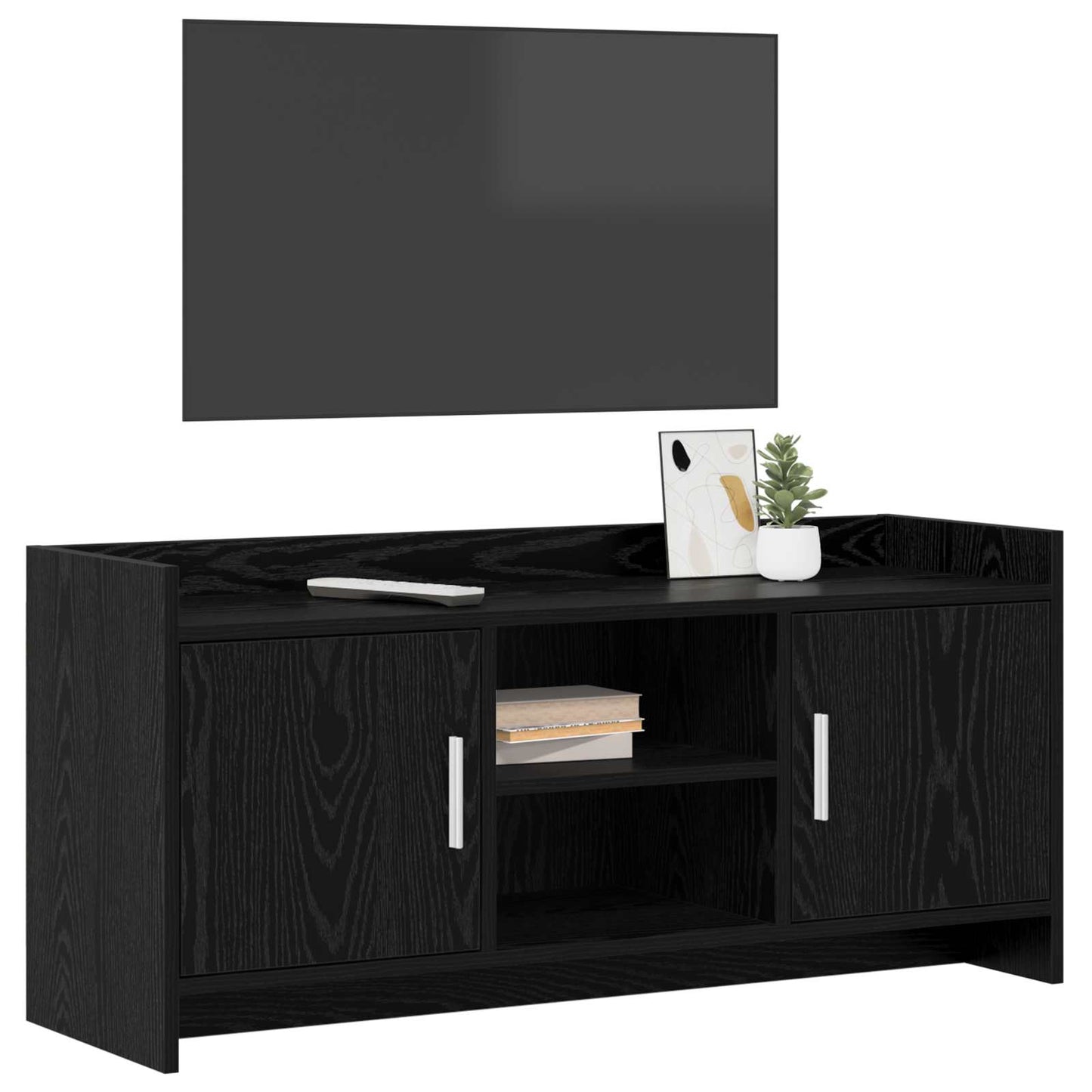 Televizní Skříň 102 X 33 X 47 Cm Černý Dub Kompozitní Dřevo