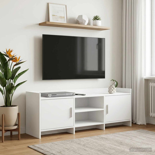 Televizní Skříň 130 X 33 X 47 Cm Bílá Kompozitní Dřevo