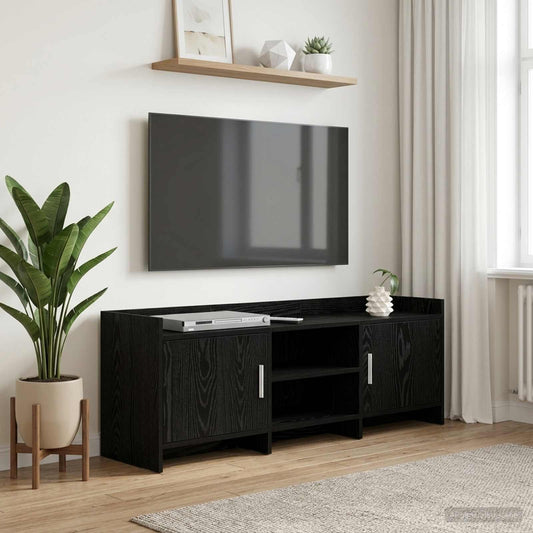 Televizní Skříň 130 X 33 X 47 Cm Černý Dub Kompozitní Dřevo