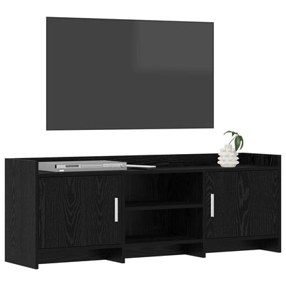 Televizní Skříň 130 X 33 X 47 Cm Černý Dub Kompozitní Dřevo