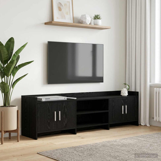 Televizní Skříň 168 X 33 X 47 Cm Černý Dub Kompozitní Dřevo
