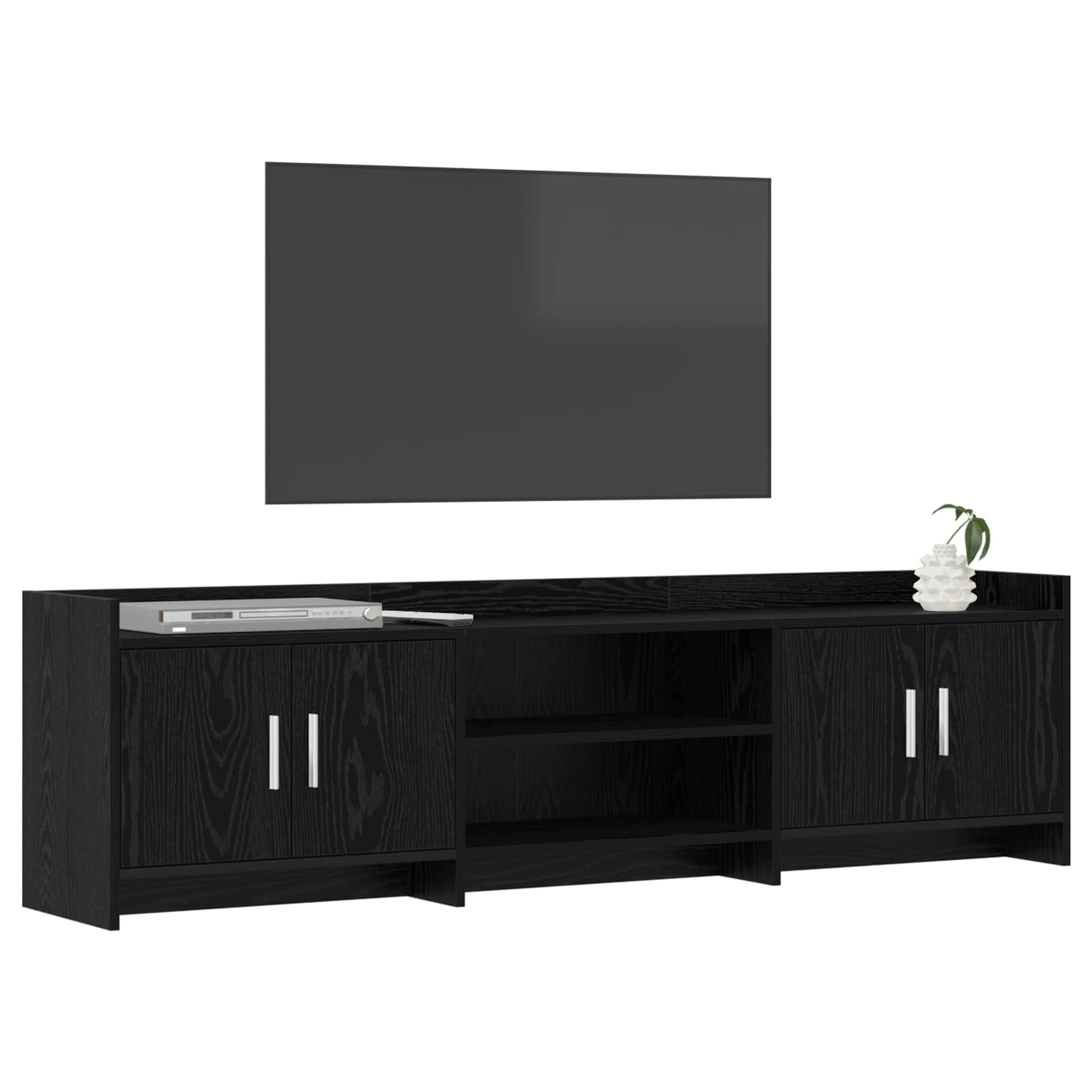 Televizní Skříň 168 X 33 X 47 Cm Černý Dub Kompozitní Dřevo