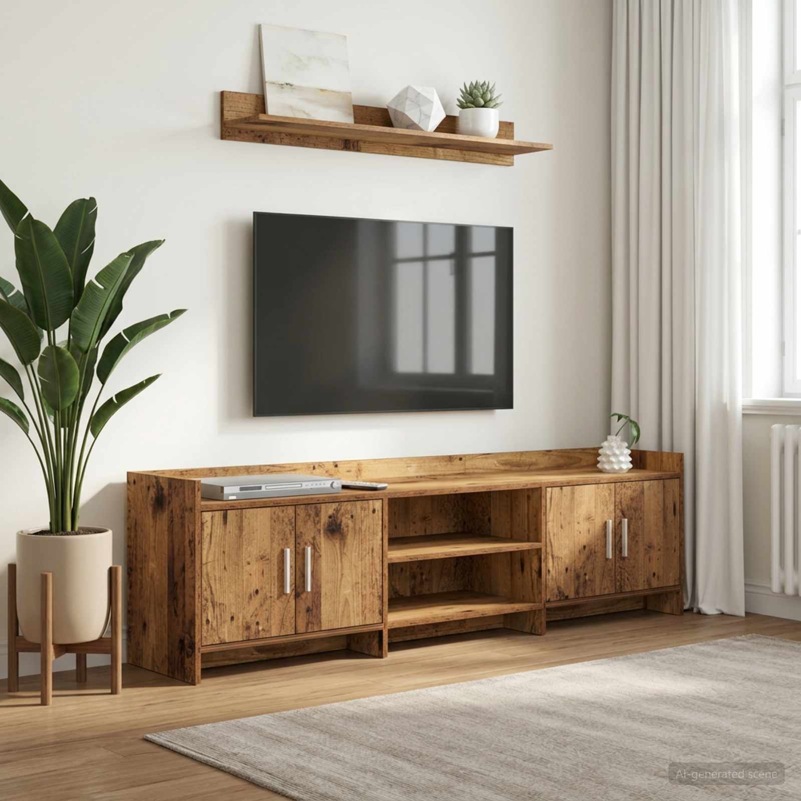Televizní Skříň 168 X 33 X 47 Cm Staré Dřevo Kompozitní Dřevo