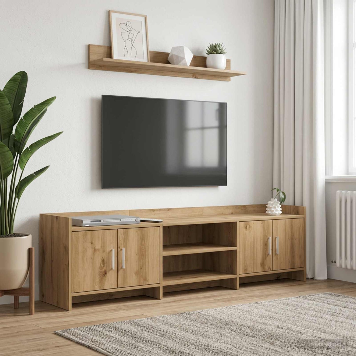 Televizní Skříň 168 X 33 X 47 Cm Dub Artisan Kompozitní Dřevo