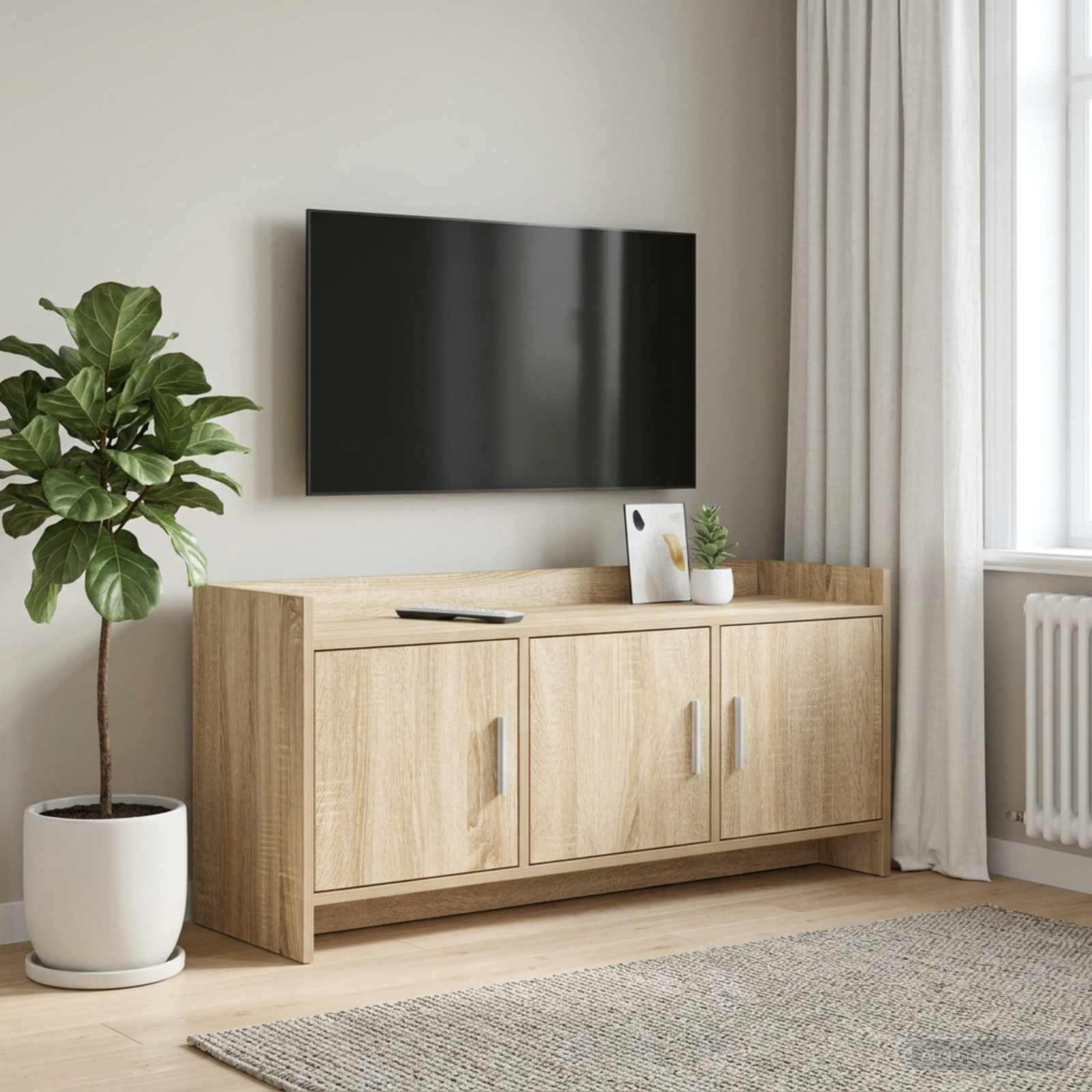 Televizní Skříň 102 X 33 X 47 Cm Dub Sonoma Kompozitní Dřevo