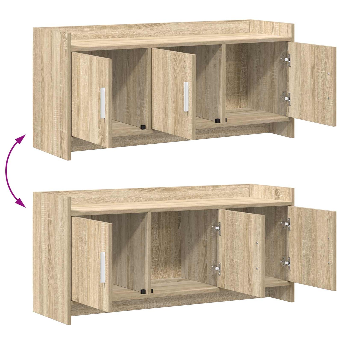 Televizní Skříň 102 X 33 X 47 Cm Dub Sonoma Kompozitní Dřevo