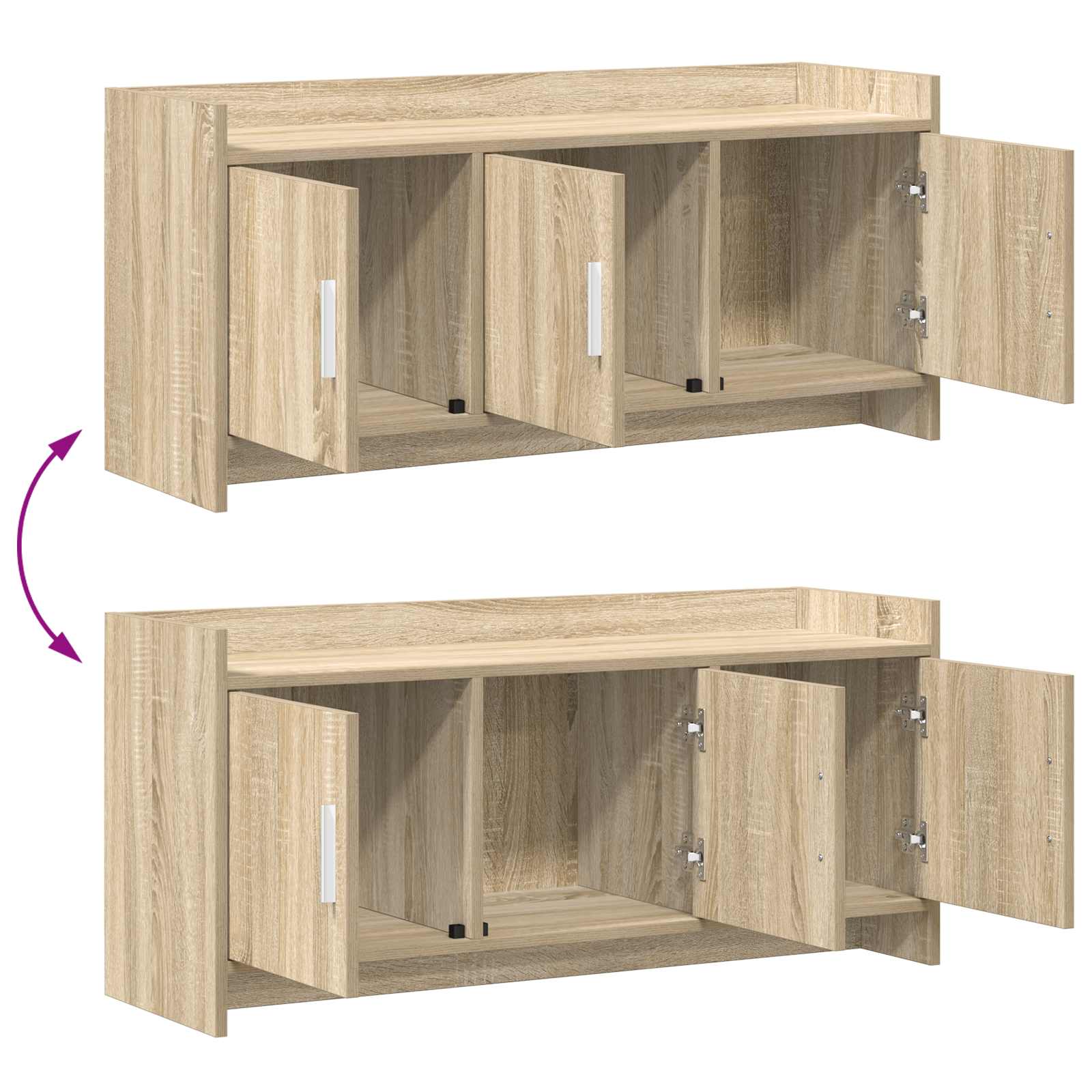 Televizní Skříň 102 X 33 X 47 Cm Dub Sonoma Kompozitní Dřevo