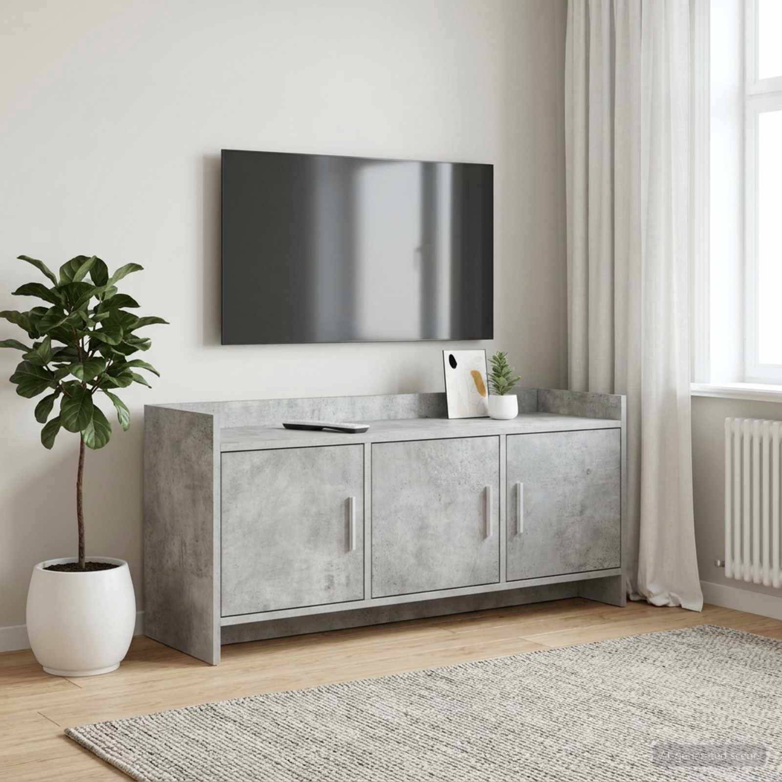 Televizní Skříň 102 X 33 X 47 Cm Betonově Šedá Kompozitní Dřevo