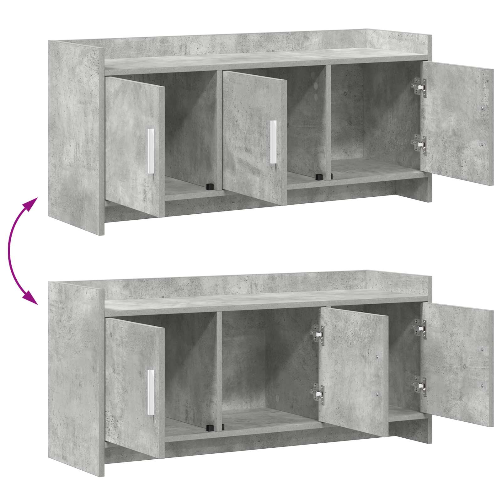 Televizní Skříň 102 X 33 X 47 Cm Betonově Šedá Kompozitní Dřevo