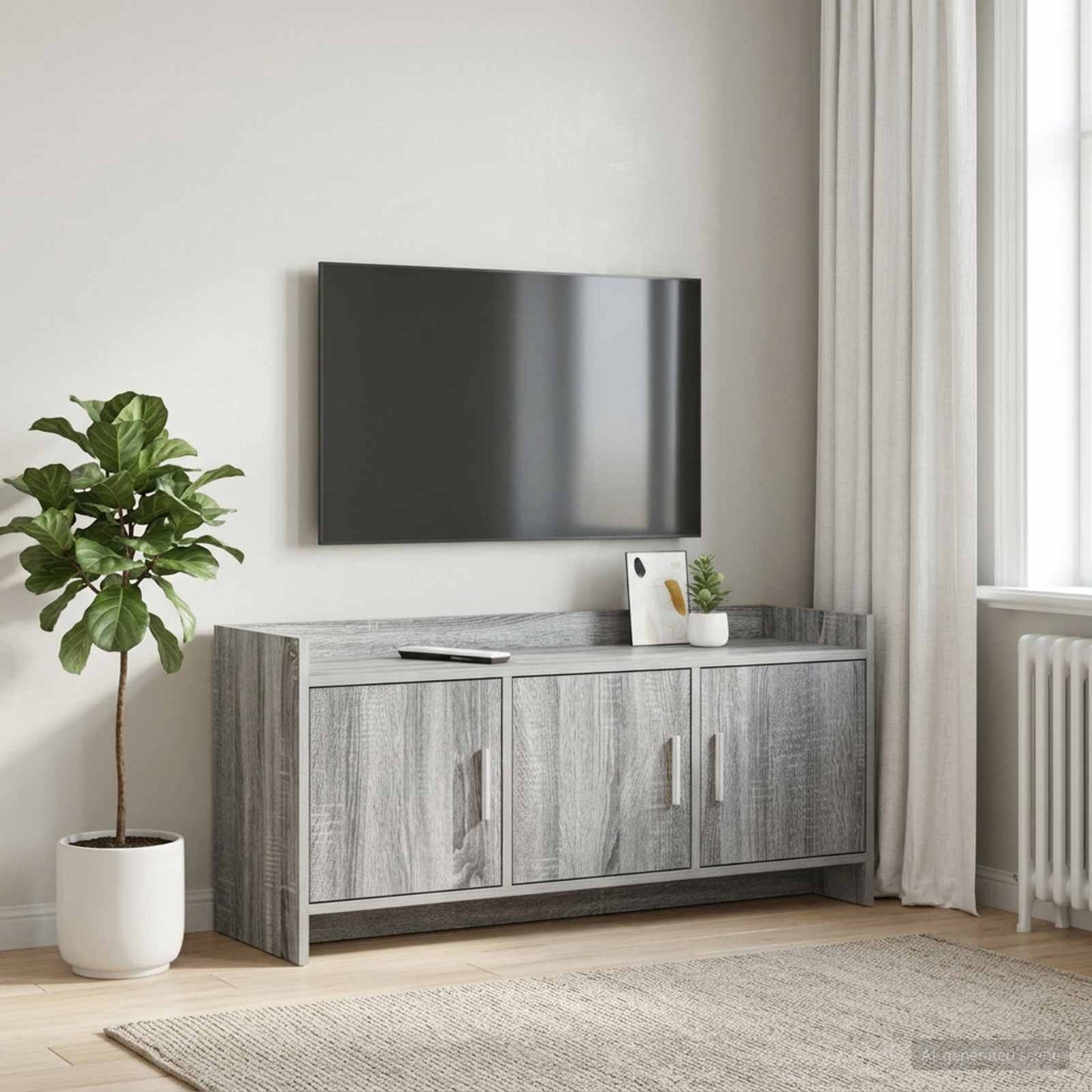 Televizní Skříň 102 X 33 X 47 Cm Šedý Sonoma Kompozitní Dřevo
