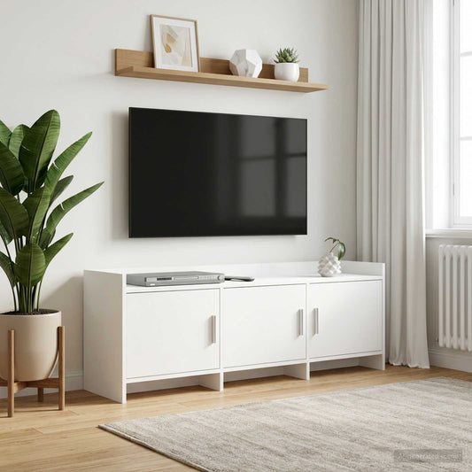 Televizní Skříň 130 X 33 X 47 Cm Bílá Kompozitní Dřevo