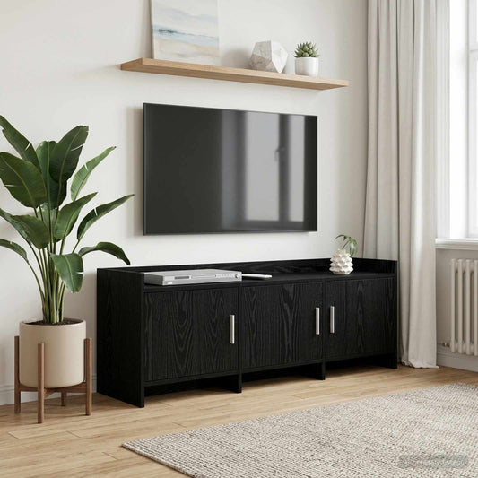 Televizní Skříň 130 X 33 X 47 Cm Černý Dub Kompozitní Dřevo
