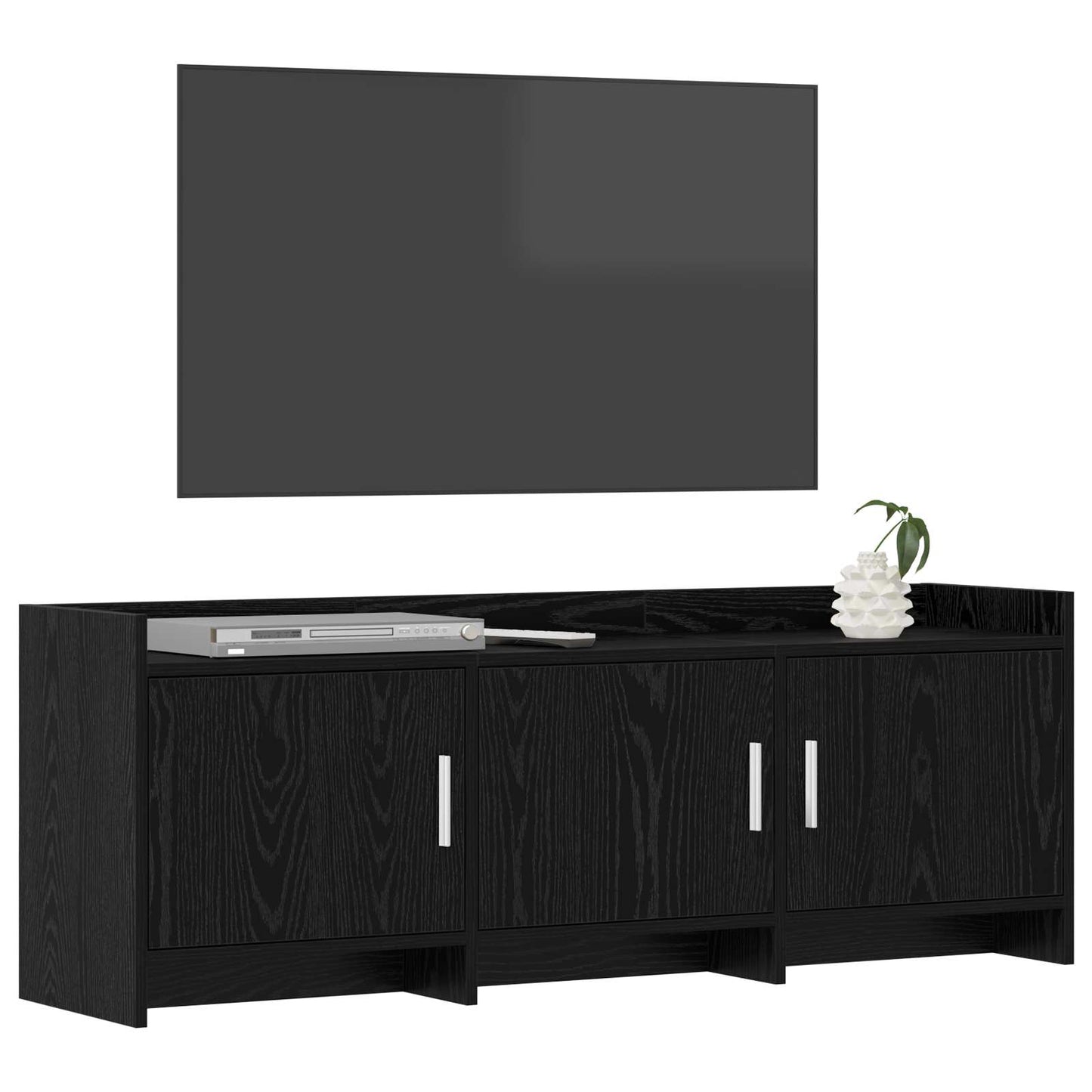 Televizní Skříň 130 X 33 X 47 Cm Černý Dub Kompozitní Dřevo