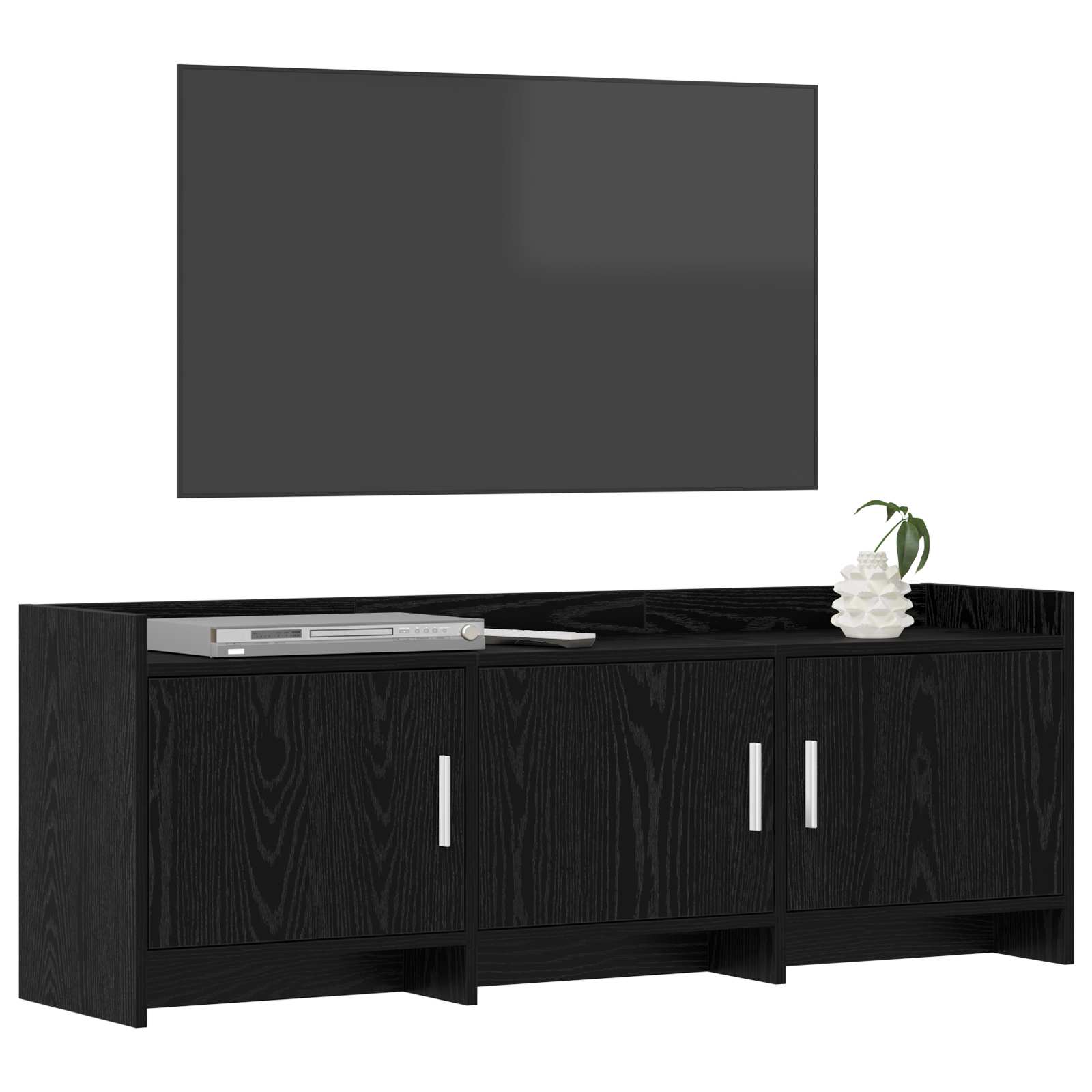Televizní Skříň 130 X 33 X 47 Cm Černý Dub Kompozitní Dřevo