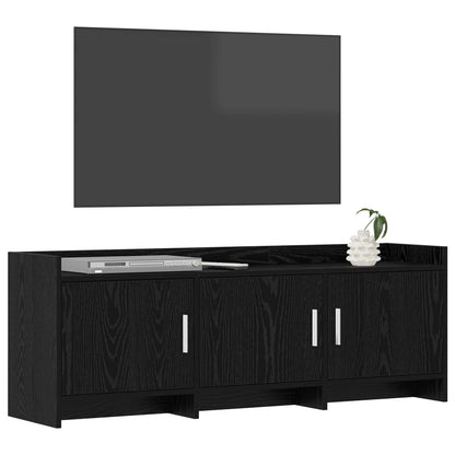 Televizní Skříň 130 X 33 X 47 Cm Černý Dub Kompozitní Dřevo