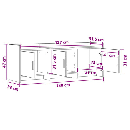Televizní Skříň 130 X 33 X 47 Cm Dub Sonoma Kompozitní Dřevo